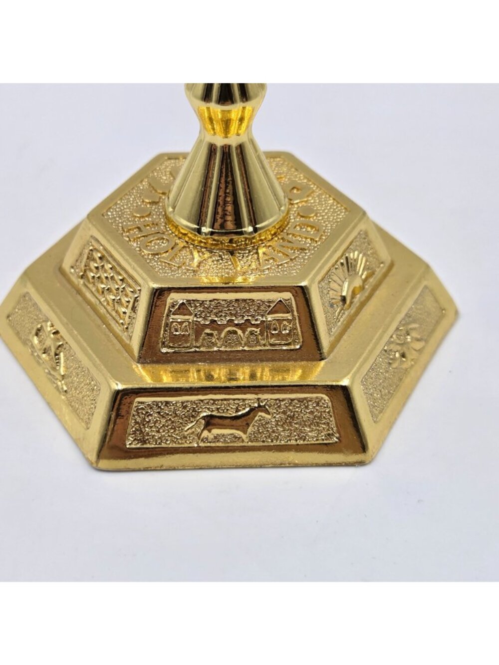 7 Taper Holy Land Symbols of the 12 Tribes of Israel Menorah Hexagonal Base - Picture 3 of 16